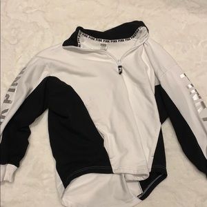 PINK Black and White Quarter Zip